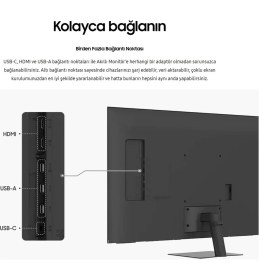 Resim Samsung 43” 109CM UHD Akıllı Smart Monitör TV 4K Ultra HD Görüntü Şık Ince Tasarım + Logitech Kablosuz Klavye 