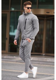Resim Madmext Antrasit Baskılı Regular Fit Erkek Eşofman Takımı-antrasit Antrasit 