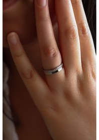 Resim Semiz Altın Beyaz Yarımtur Altın Alyans 