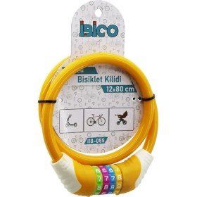 Resim Şifreli Kalın Bisiklet Kilit Çelik Tel Turuncu Renkli Kılıf 12MMX80CM (2818) 