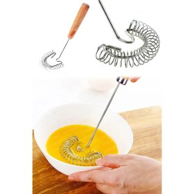 Resim Royaleks Bambu Saplı Paslanmaz Çelik Yaylı Çırpma Teli Karıştırıcı Saplı Yumurta Çırpıcı 