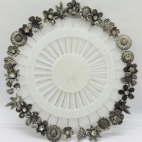 Resim Şık Vintage Boho Hijab Pin - Moda Alaşımlı Şal Sabitleme İğnesi, Gelin Saç Stili Konumlandırma Pin, Günlük Giyim ve Hediye Verme İçin İdeal, Güç Gerektirmez, Boho Chic Takı | Vintage Tasarım | Alaşımlı Pin 