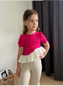 Resim My Kids Wear Fırfır Detaylı Kız Çocuk Takım Fuşya 