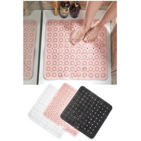 Resim İsgstore Kare Masajlı Silikon Banyo & Duş Kaydırmazı Antrasit 2 Adet Antrasit 