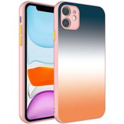 Resim Nezih Case Apple Iphone 11 Uyumlu Kamera Korumalı Renkli Ebru Desenli Arkası Cam Temperli X-cam Kapak No12 