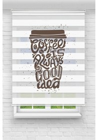 Resim Perdecizade Enxboy Coffe Dijital Baskılı Zebra Perde-cocuk Odası-stor Perde Pz-770 Renkli 