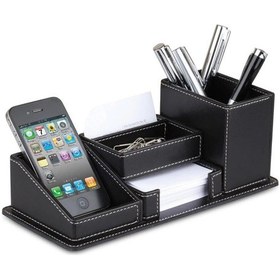 Resim Masaüstü Deri Kalemlik - telefon+kalemlik+ataçlık+iğnelik+kartvizit 
