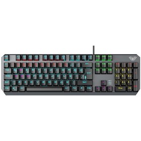 Resim Aula F2066 Blue Switch Rgb Makrolu Kablolu Gaming Türkçe Mekanik Oyuncu Klavyesi 