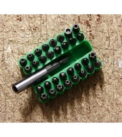 Resim AyrStore 30629 33 Pc 25 mm Security Bit Set 