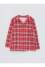 Resim LC Waikiki Polo Yaka Uzun Kollu Ekose Desenli Bebek Pijama Takımı 