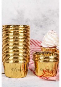 Resim Trend Hediye Sepeti 25'li Gold Muffin Kek Kalıbı, Kek Kapsülü Cupcake Kalıbı, Airfryer Uyumlu Diğer 