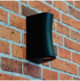 Resim Gün Işığı Modern Çift Yönlü Iç Ve Dış Mekan Bahçe Duvar Apliği Siyah 