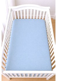 Resim Pamuklu Penye 70x140 Lastikli Bebek Çarşafı Lastikli Beşik Çarşafı Bebek Çarşafı Bebe Mavisi 