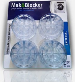Resim Mak & Blocker Çamaşır Makinesi Titreşim Önleyici Ayak 4 Adet Beyaz Eşya Altlığı 