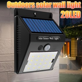 Resim Güneş Sensörlü Duvar Lambası Dokunmatik Kontrol ve Gömme Montaj ile, 20 LED Metal Dış Mekan Aydınlatma, Çıkarılamaz Güneş Gömme Armatura, Dahili 400mAh Lityum Pil, Avlu, Garaj ve Giriş Yolu için Uygun 