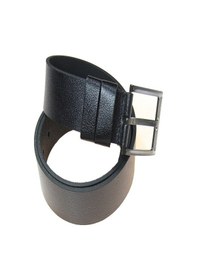 Resim Hakiki Deri Erkek Kot Kemeri 4,5 Cm Siyah 