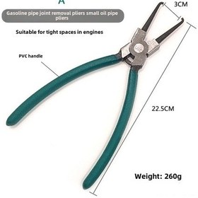 Resim Springsun Ruichi 45 Çelik Yakıt Borusu Ayırma Tırnağı - 0-72mm Uyumlu, 0.28kg Hafif, Kesin Ve Dayanıklı Tasarım Yeşil Saplı 22.5cm Tekli Kutulu 