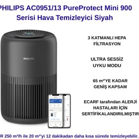 Resim Philips 900 Serisi Hava Temizleyici, 65 M2'ye Kadar Etkili, Hepa ve Aktif Karbon Filtresi, 250 M3/sa Temiz Hava Hızı (Cadr), AC0951/13+ Xiaomi Akıllı Baskül Hediye 