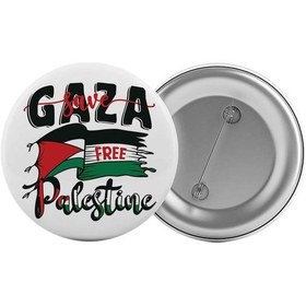 Resim Save Gaza Filistin Çanta Rozeti 20 Adet En Büyük Boy 5.8cm İğneli Broş 