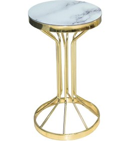 Resim Fiskos Bufalo BRC MODEL BEYAZ MERMER Temper Cam Metal Çelik Gold KaplamaAyak İtinalı El Yapım 