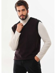 Resim Pelikan Erkek V Yaka Süveter 9617 Bordo 