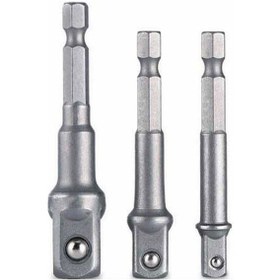 Resim Büro Ev Ofis Atölye Takım Çantası İçin 3parça 1/4-3/8-1/2 Mm Hex Lokma Adaptörü 