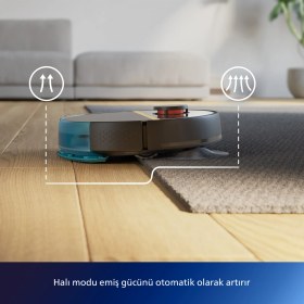 Resim Philips XU7000/01 7000 Serisi HomeRun Aqua Islak Kuru Robot Süpürge, Sarj istasyonlu, Koyu Siyah ve Altın Sarısı, 