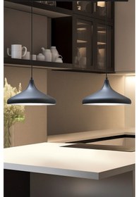 Resim İkili Siyah İç Beyaz Sarkıt Lamba Yemek Masası Oturma Odası Mutfak Salon Otel Café Siyah 