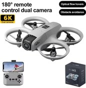 Resim 2025 Yeni Led Mini Rc Led Işıkları Ile Donatılmış Drone Hd Çift Kamera 360-degree 6k-grey-dc 