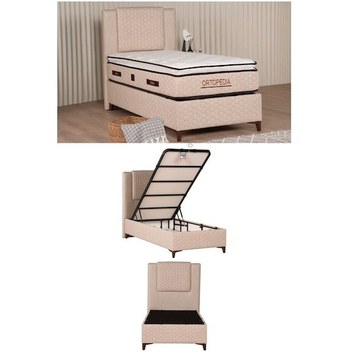 Kilim Mobilya Ortopedia İkili Set (Sandıklı Baza + Başlık) 090x190 Krem