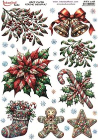 Resim Pirinç Dekopaj Kağıdı 30x42cm Pty-178 Yılbaşı 