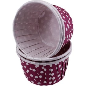 Resim Cupcake Kalıbı Büyük Boy 62x40 Mm 100 Adet Puantiyeli Mor 