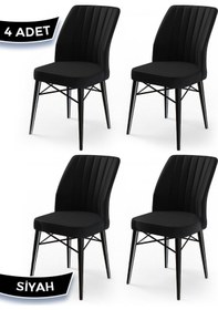 Resim Canisa Concept Flex Serisi, Siyah Renk Sandalye, Siyah Gürgen Ayaklı 1.sınıf Sandalye 4 Adet Siyah 