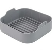 Resim A Satyr 20.5cm Yui / Xiaomi / Philips / Kumtel Uyumlu Air Fryer Kare Silikon Kalıp - Gri (Yurt Dışından) 