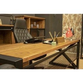 Resim Deryawood Masif Ahşap Çalışma Masası 180*85*76 cm 