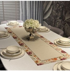 Resim Keten Jasmin Desen Runner 40x140 Cm Çok Renkli 