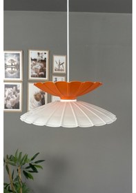 Resim Rubby Beyaz-turuncu Metal Tekli Avize Mutfak Modern Dekoratif Sarkıt Aydınlatma Beyaz 