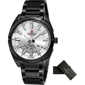 Resim Hanyang Blackwhite Navıforce Marka Iş Erkekler Kuvars Saatler 44 mm Moda Paslanmaz Çelik 30 M Su Geçirmez Tarih Bilek Chronograph Relogio Masculino (Yurt Dışından) 