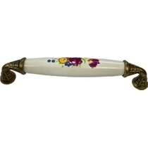 Resim Ennalbur Klasik Silindir Kulp Antik Sarı 128 Mm 