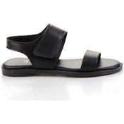 Resim Siyah Hakiki Deri Kadın Sandalet K05666030603 Siyah 