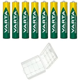 Resim Varta 5703 1000 mAh AAA Ni-MH Şarj Edilebilir İnce Kalem Pil 2 x 4'lü + Pil Kutusu 