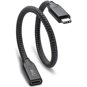 Resim Hangfox Usb-c Uzantı Kablosu 0.3m, 10gbps Veri Transferi, 4k Video Ve Hızlı Şarj Desteği, Nylon + Bakır, Siyah 