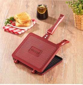 Resim Amboss Kuv-0267 Kuvars Ocak Üstü Döküm El Tost Makinesi-bordo 