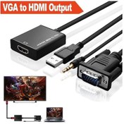 Resim Vga To Hdmi Ses Video Dönüştürücü Çevirici Kablo Converter 