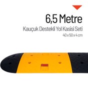 Resim İleri Trafik Kauçuk Destekli Yol Kasisi, Hız Kesici Set 40 x 50 x 4 cm - 6,5 Metre 