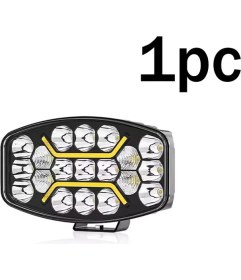 Resim 10'' Beyaz-Turuncu LED Çalışma Lambası Uyumlu Spot Projektör + Tır Kamyon Road 12-24VOLT (1 Adet) 