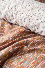 Resim Tek Kişilik Leros Teracotta Nevresim Takımı -- Kiremit 