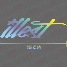Resim STİCKERCI BEY 15 CM İLLEST YAZILI HOLOGRAM KELEBEK CAM STİCKER FOLYO KESİM 