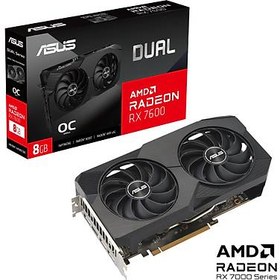 Resim ASUS RADEON RX 7600 DUAL RX7600 O8G OC HDMI 3xDP RGB EKRAN KARTI 