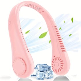 Resim Taşınabilir Boyun Fanı, Bıçaksız Tasarım, 3 Hız, 1200mAh Şarj Edilebilir Pil, Döndürülebilir Kişisel Fan, USB Şarj, Hem Erkekler hem de Kadınlar için İdeal Hediye 